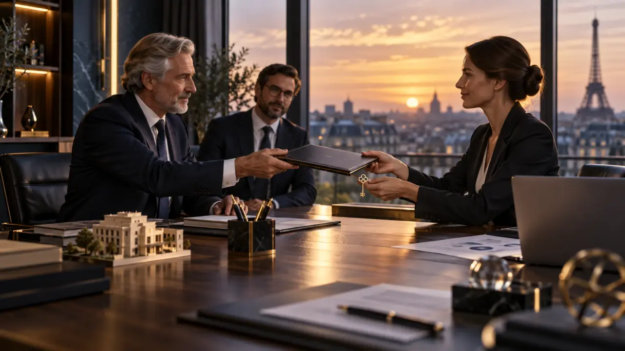 Dirigeant préparant la transmission fiscale de son entreprise avec son conseil
